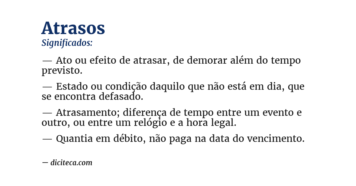 Significado de atrasos