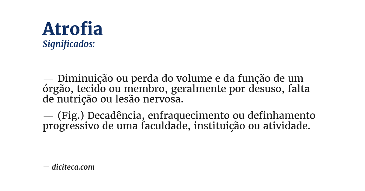 Significado de atrofia