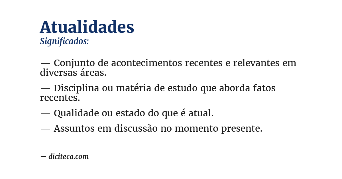 Significado de atualidades
