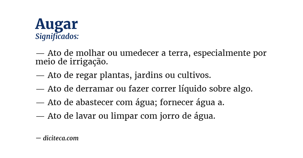 Significado de augar