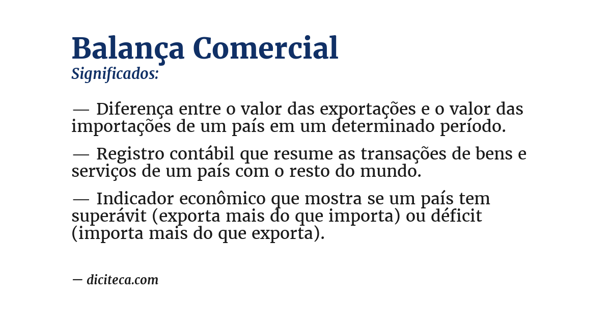 Significado de balança comercial