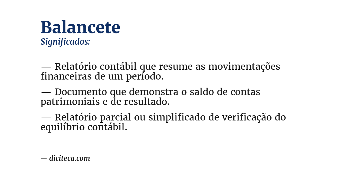 Significado de balancete