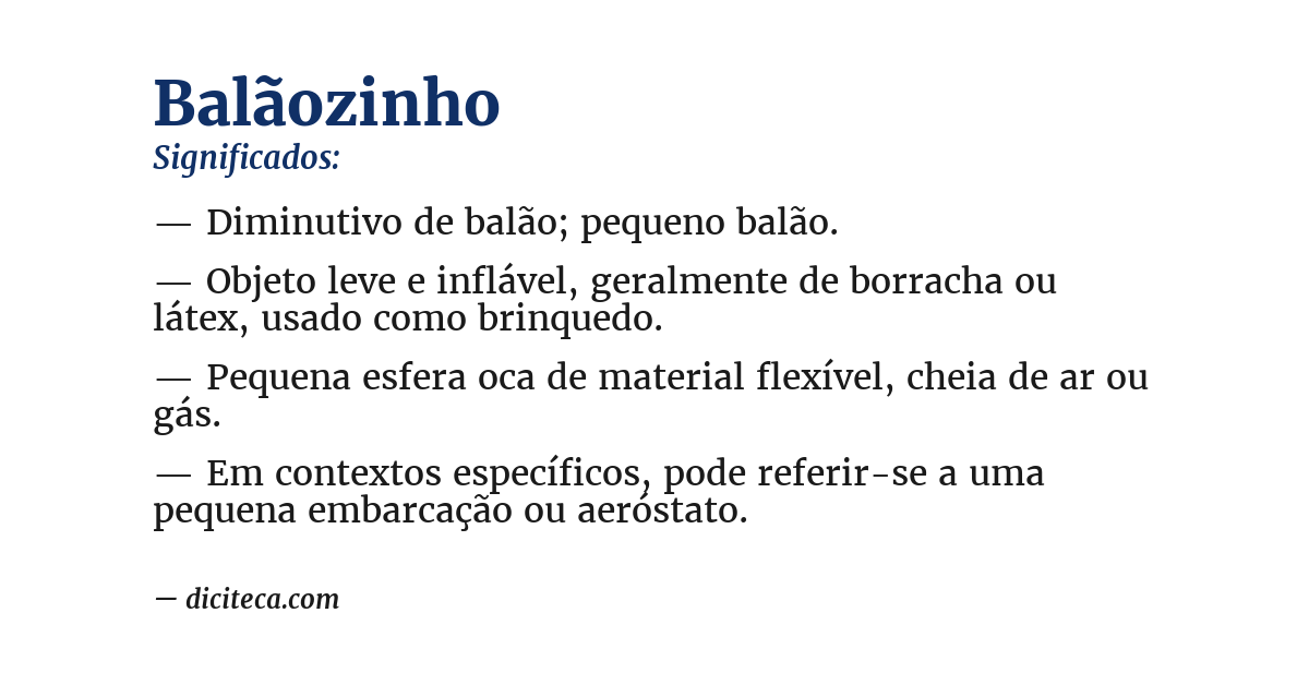 Significado de balãozinho