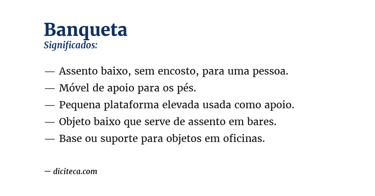 Significado de banqueta