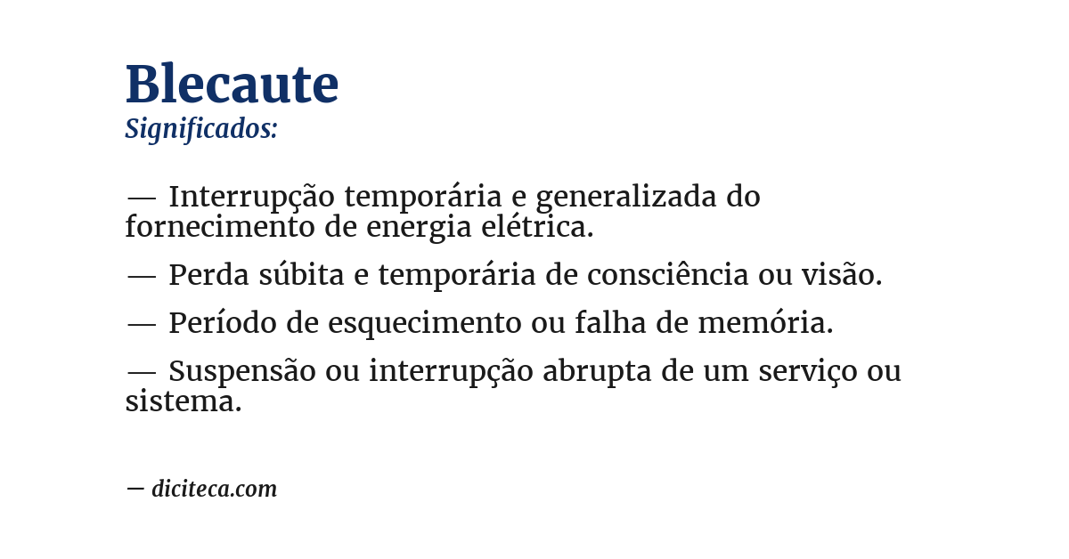 Significado de blecaute