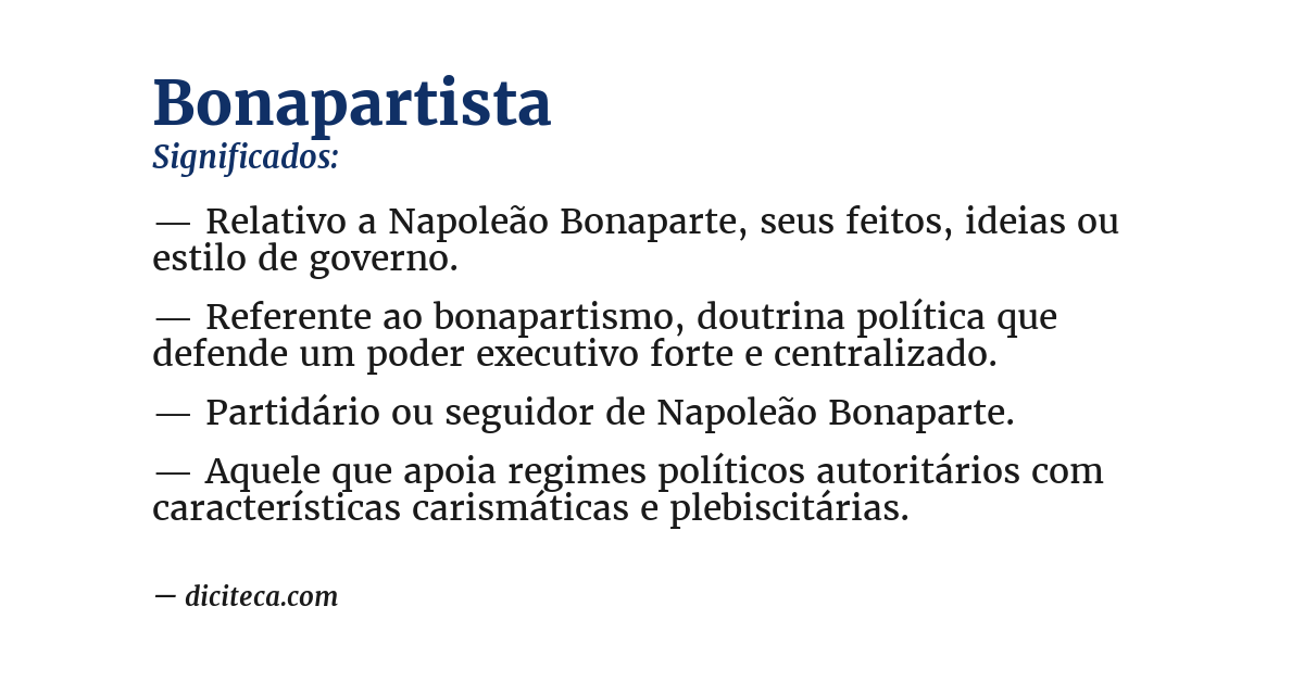 Significado de bonapartista