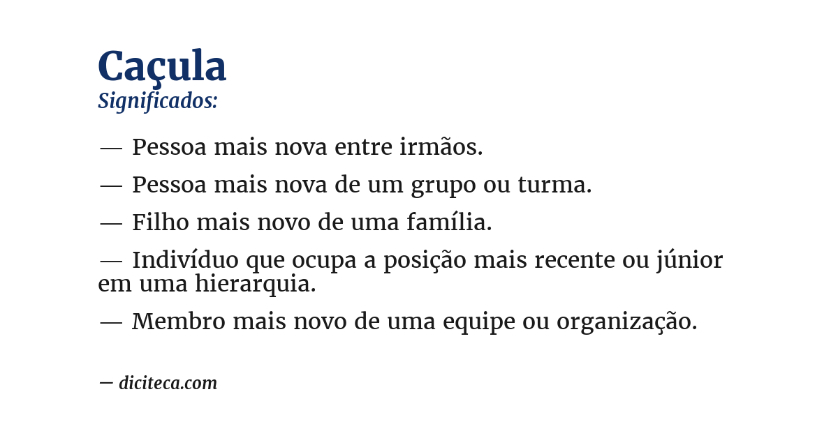 Significado de caçula