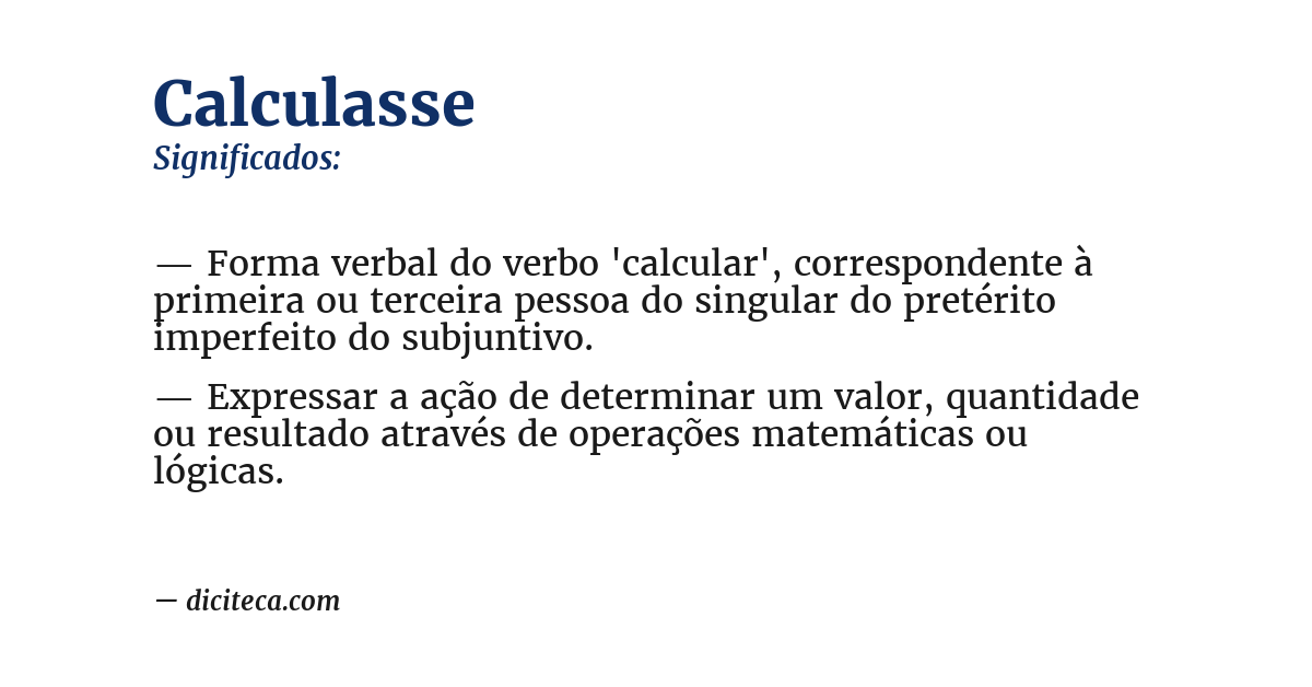 Significado de calculasse