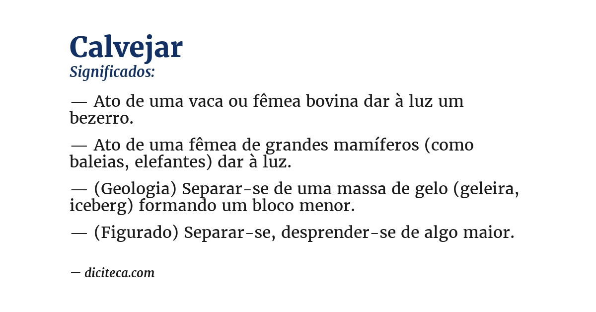 Significado de calvejar
