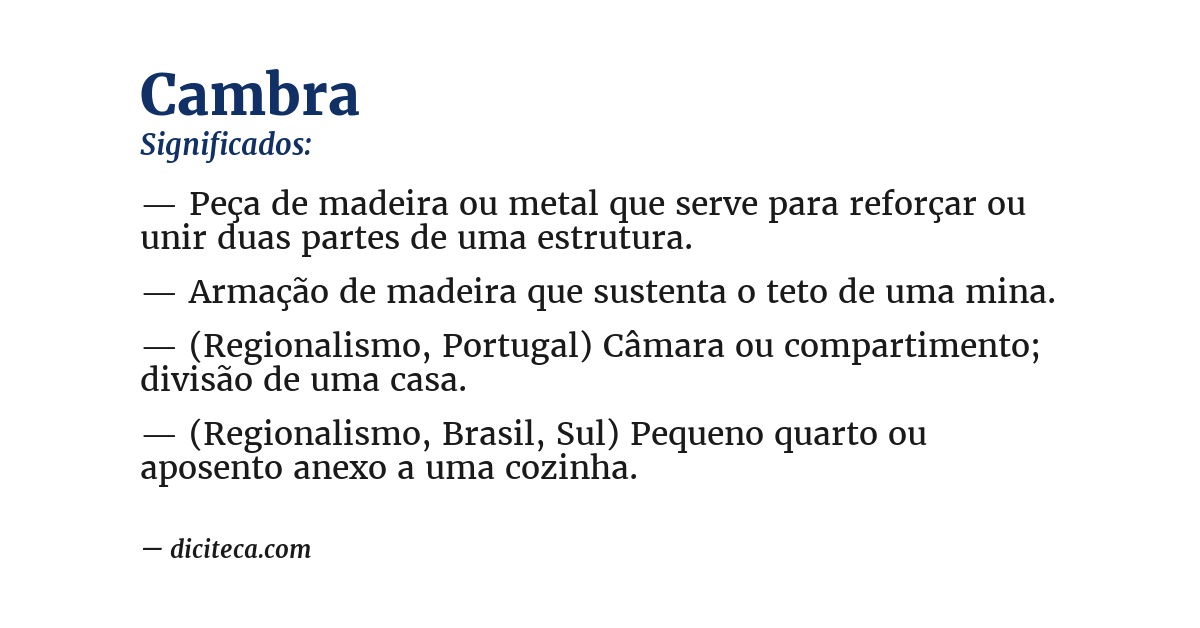 Significado de cambra