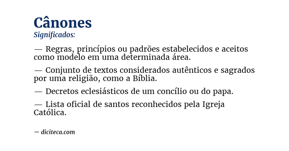 Significado de cânones
