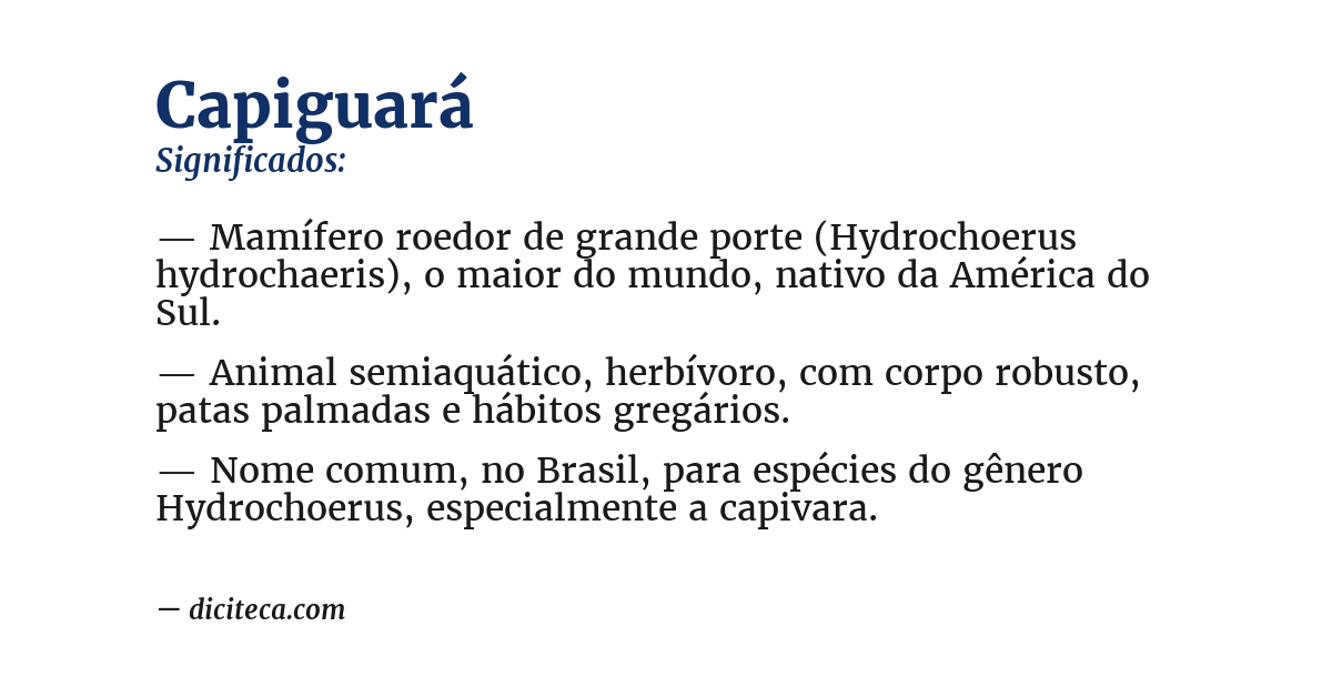 Significado de capiguará