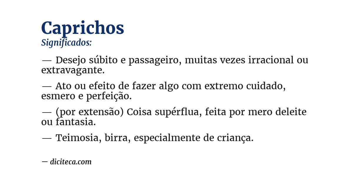 Significado de caprichos