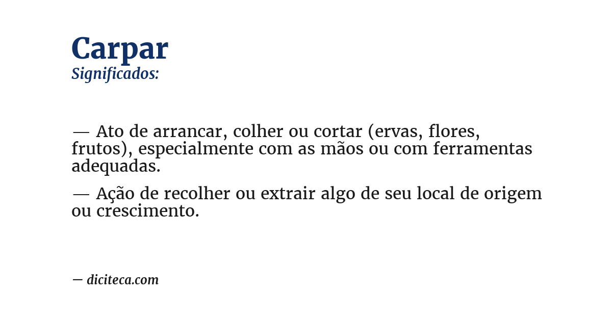 Significado de carpar