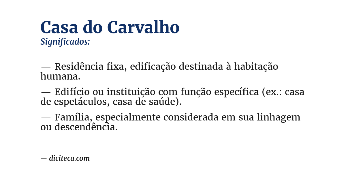 Significado de casa do carvalho