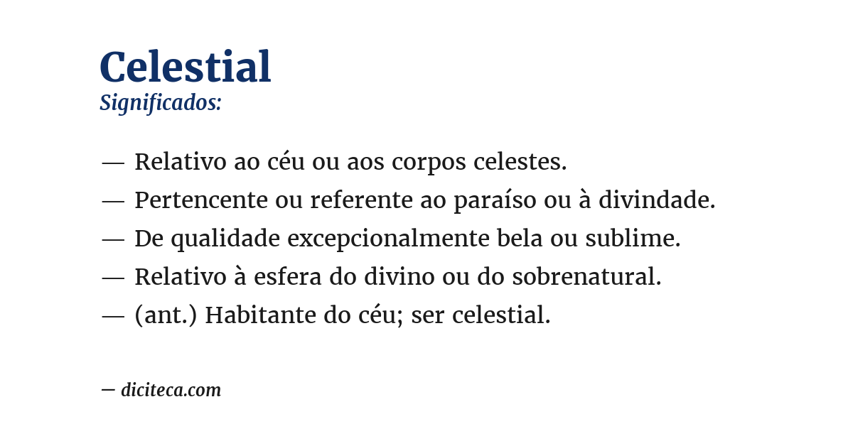 Significado de celestial
