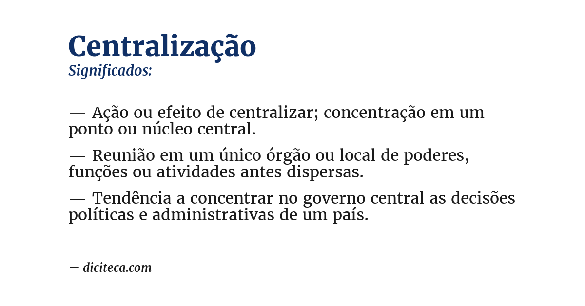 Significado de centralização