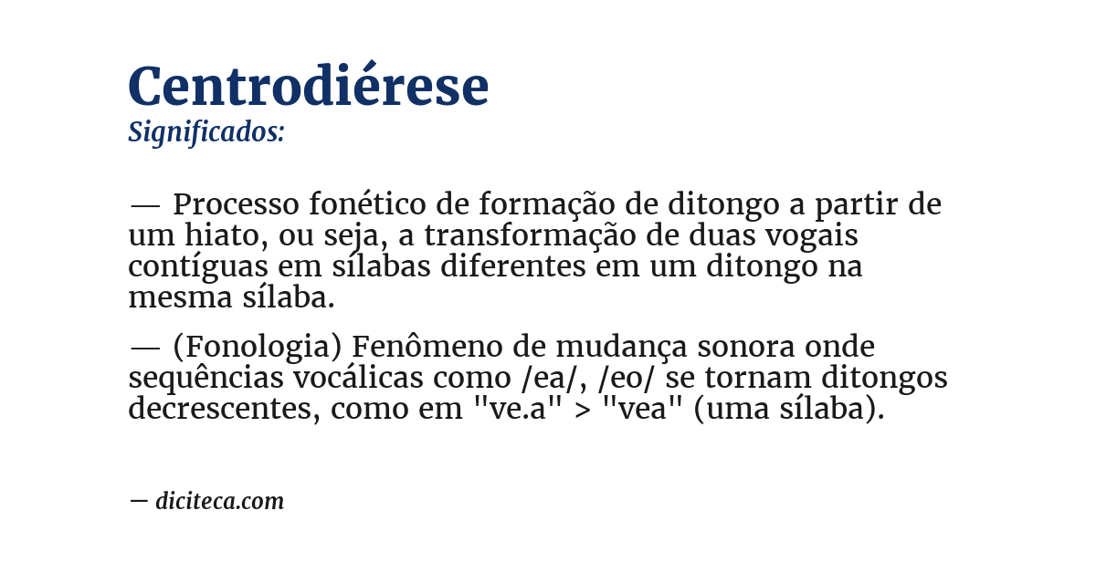 Significado de centrodiérese