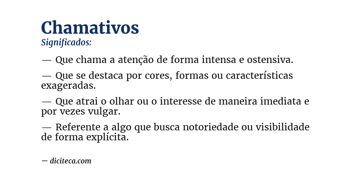 Significado de chamativos