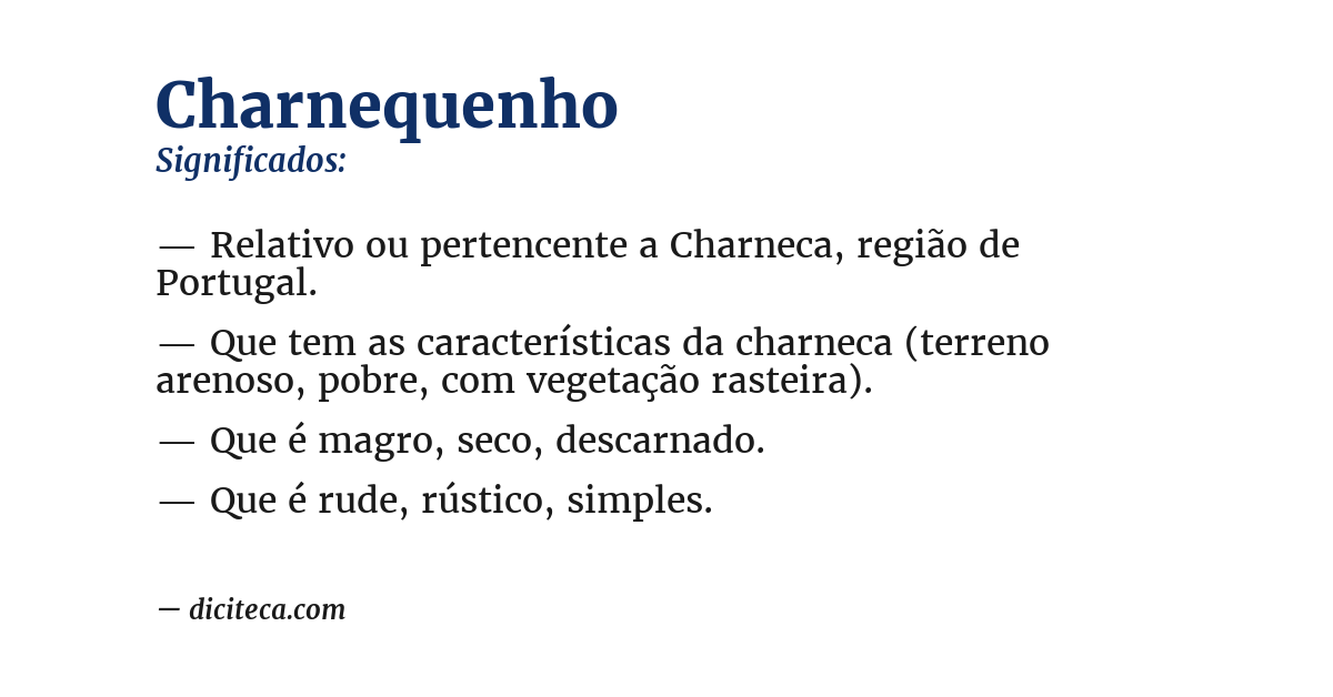 Significado de charnequenho