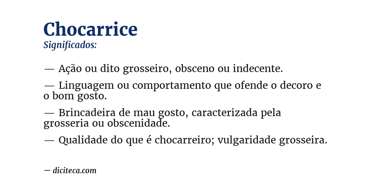 Significado de chocarrice