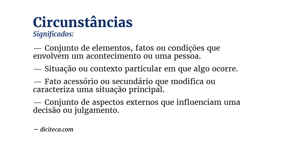 Significado de circunstâncias