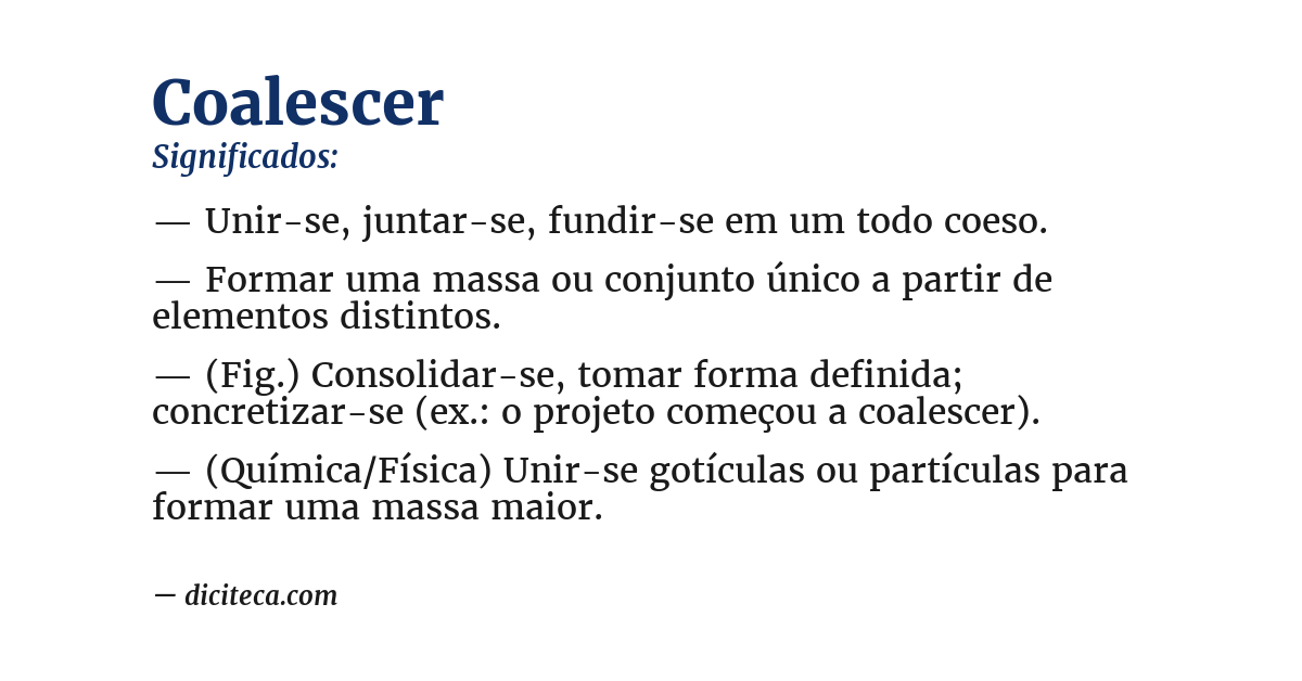 Significado de coalescer