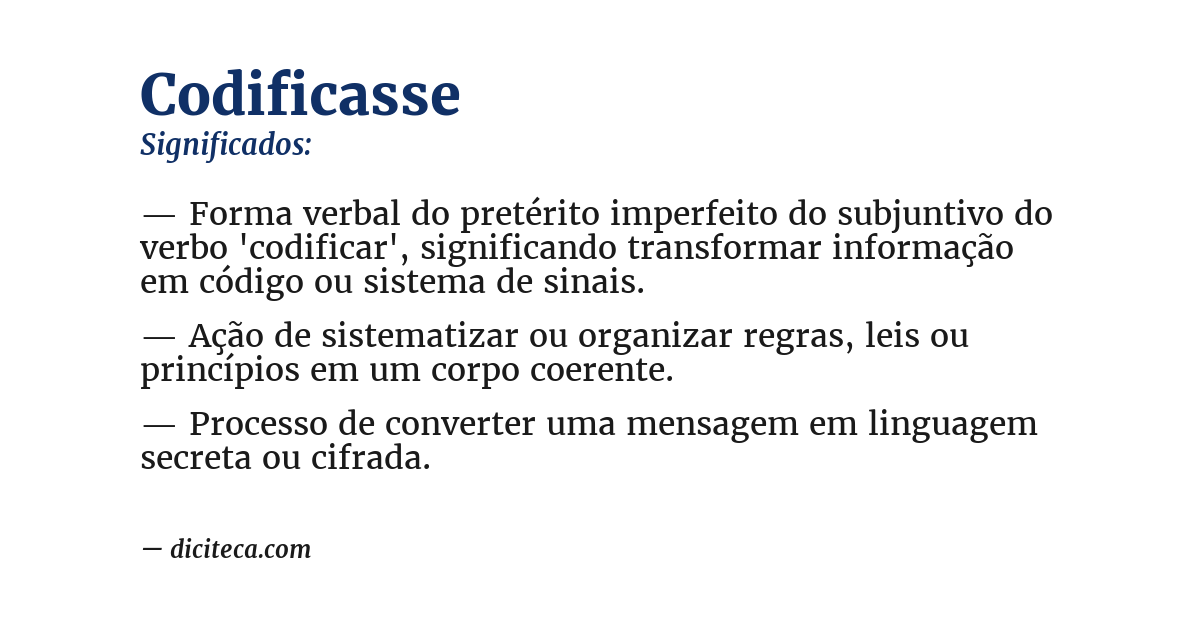 Significado de codificasse