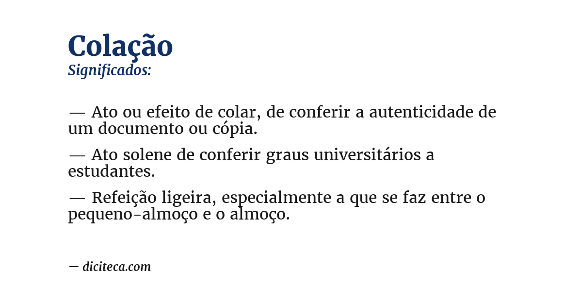 Significado de colação