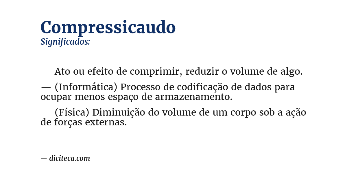 Significado de compressicaudo