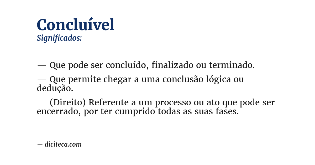 Significado de concluível