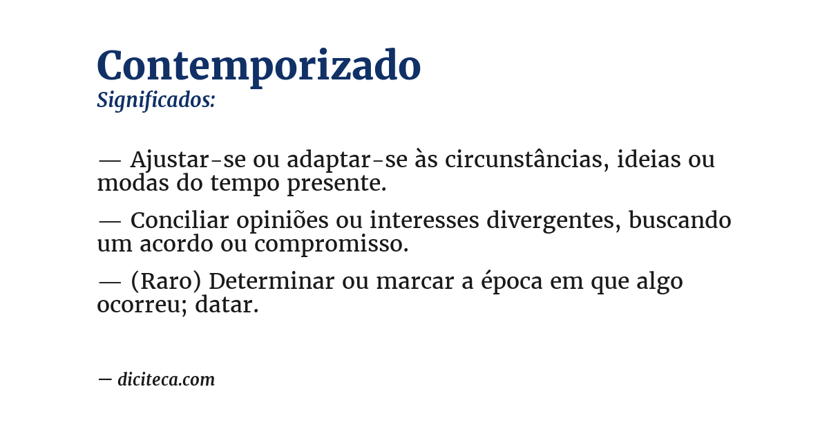 Significado de contemporizado
