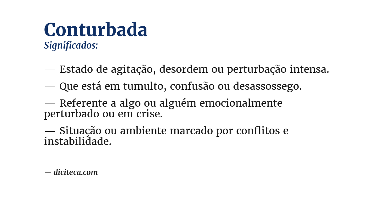 Significado de conturbada