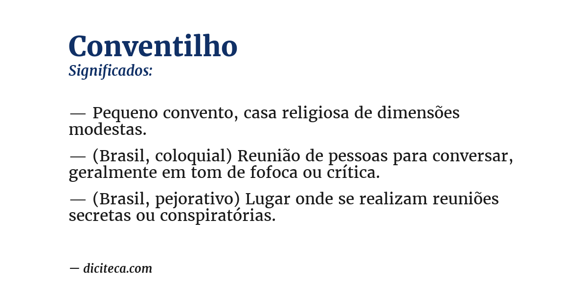 Significado de conventilho