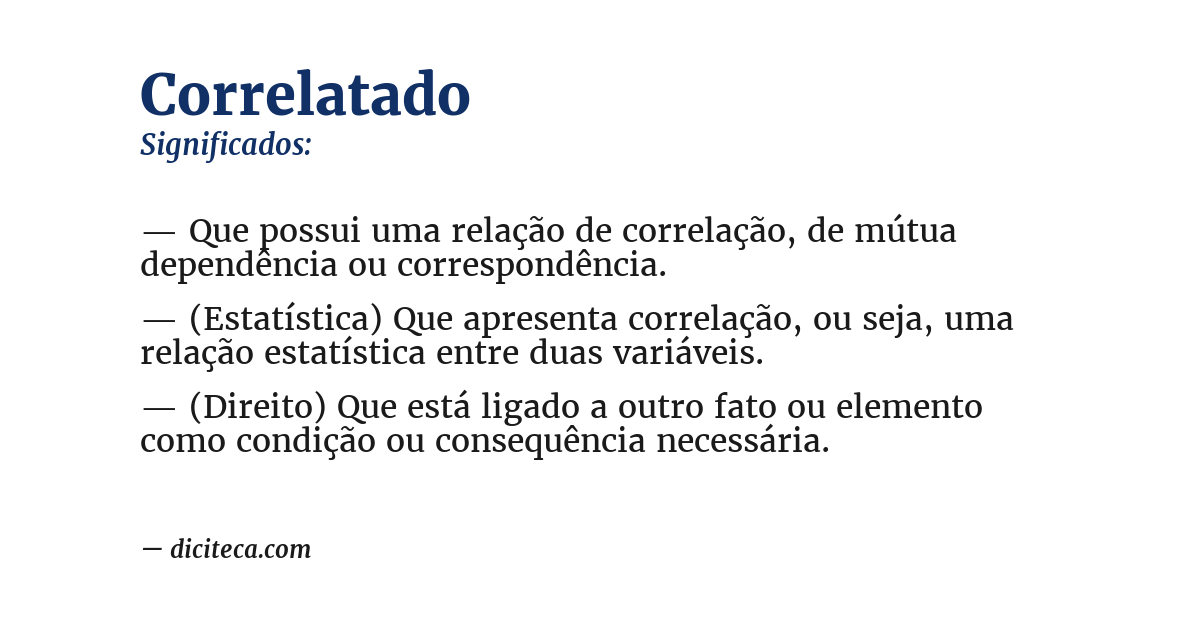 Significado de correlatado