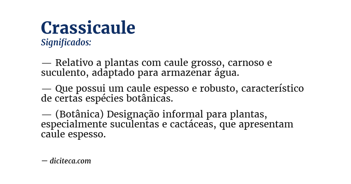 Significado de crassicaule