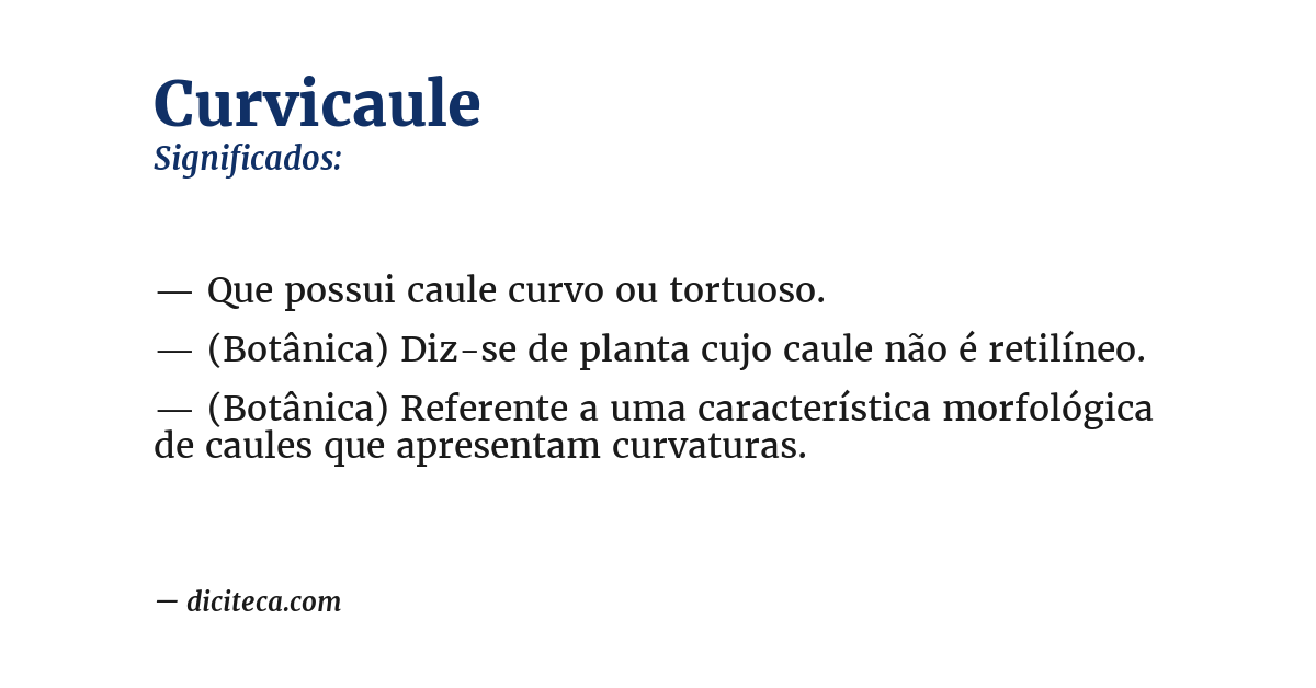 Significado de curvicaule