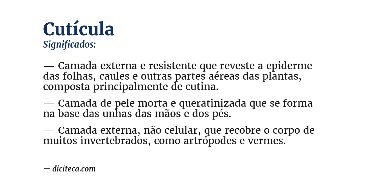 Significado de cutícula