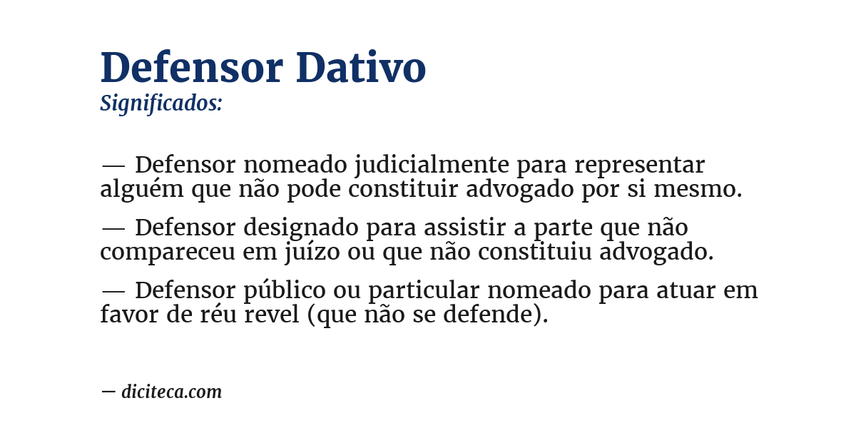 Significado de defensor dativo