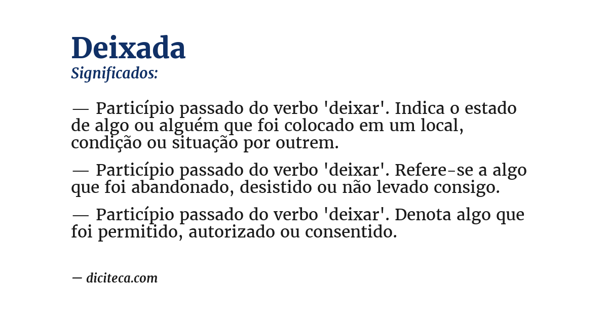 Significado de deixada