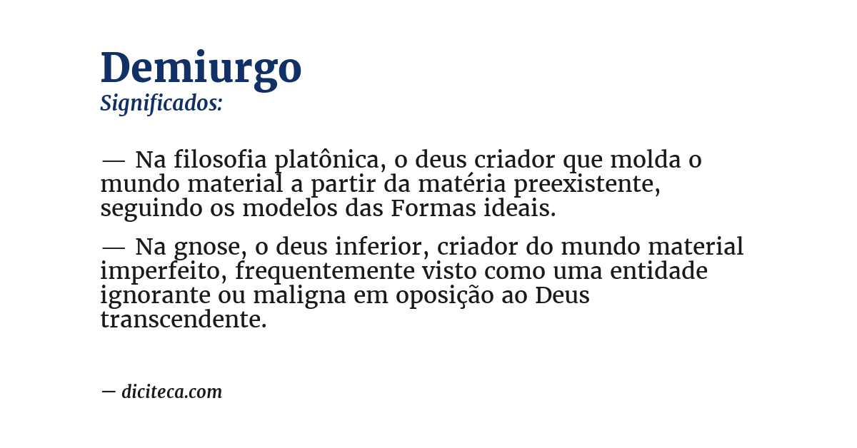 Significado de demiurgo