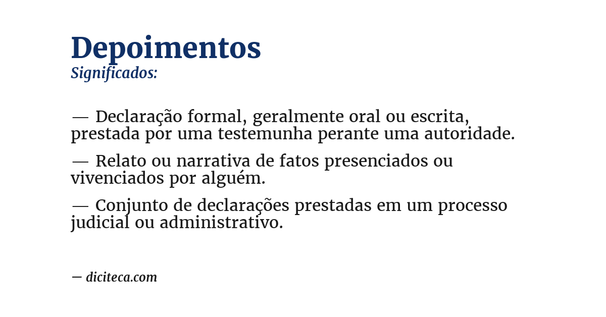 Significado de depoimentos