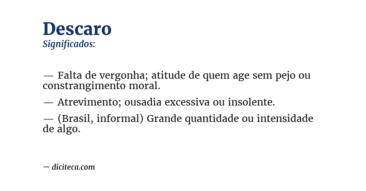 Significado de descaro