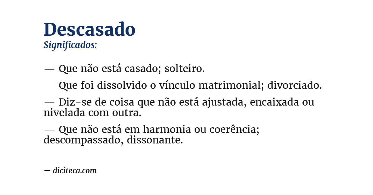 Significado de descasado