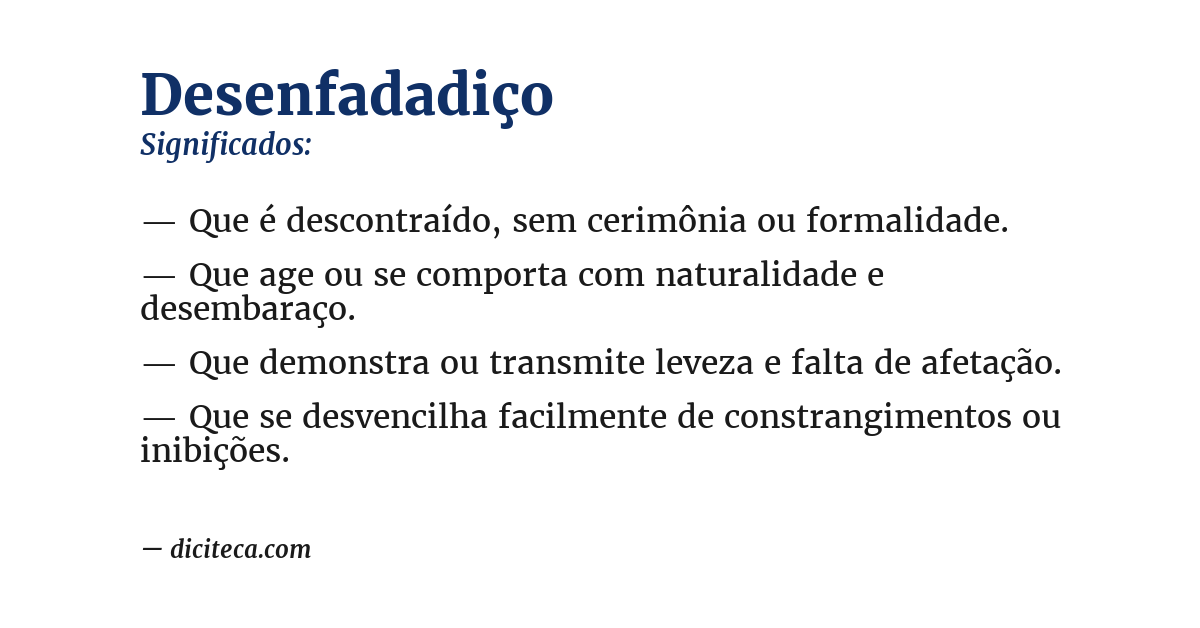 Significado de desenfadadiço