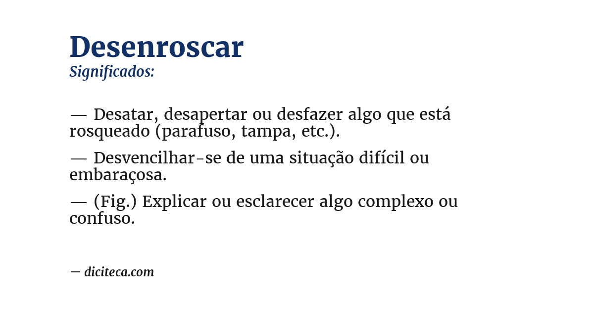 Significado de desenroscar