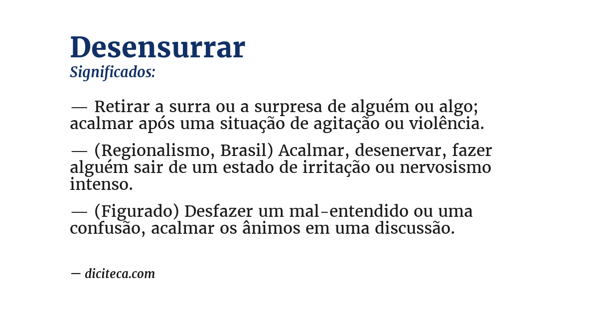 Significado de desensurrar