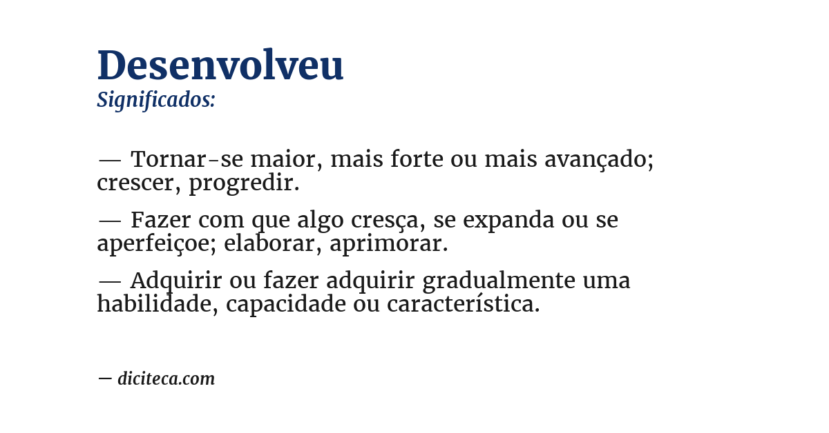 Significado de desenvolveu