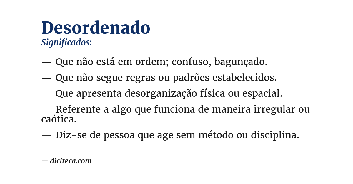 Significado de desordenado