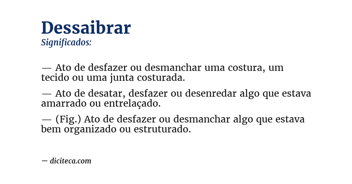Significado de dessaibrar